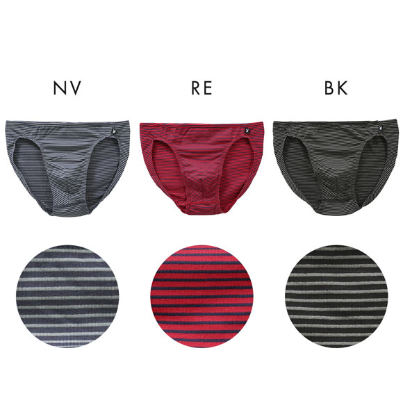 アツギ プレイボーイ PLAYBOY ミニビキニ パンツ フルバック メンズ 前閉じ ショーツ ボーダー