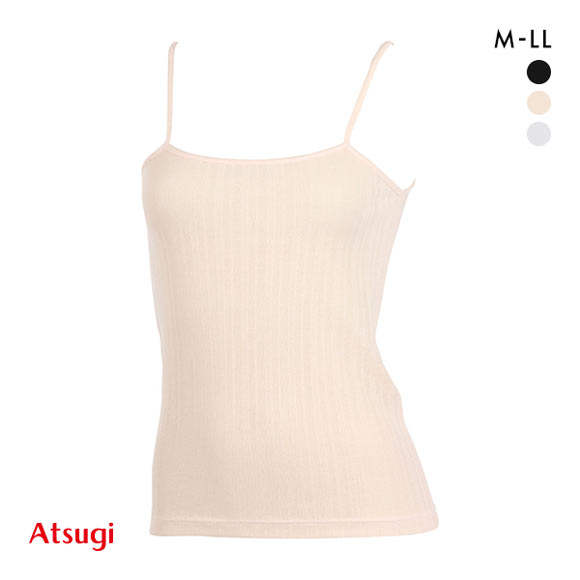 アツギ ATSUGI シアースルー SHEER THROUGH キャミソール インナー 綿混 針抜き ランダムリブ 通気性