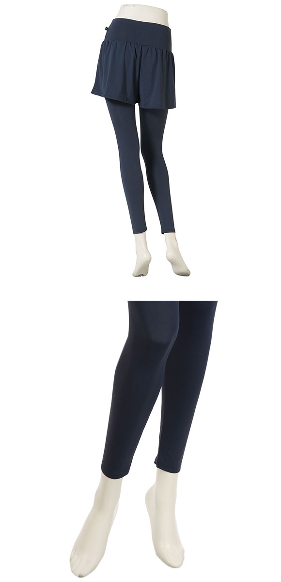 アツギ ATSUGI クリアビューティ アクティブ 重ね着風 10分丈 レギンス ヨガ