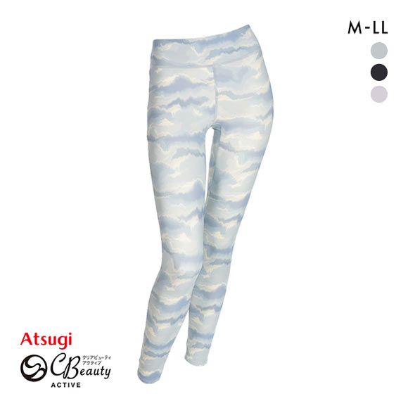アツギ ATSUGI クリアビューティアクティブ ヨガ レギンス グラデーション柄 ストレッチフィット 10分丈 レディース