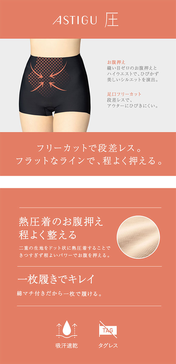 ASTIGU 圧 ショーツガードル 一分 ATSUGI