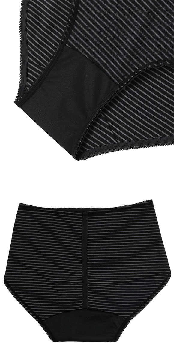 アツギ シーフリー Shefree サニタリーショーツ 綿混ボーダー ATSUGI