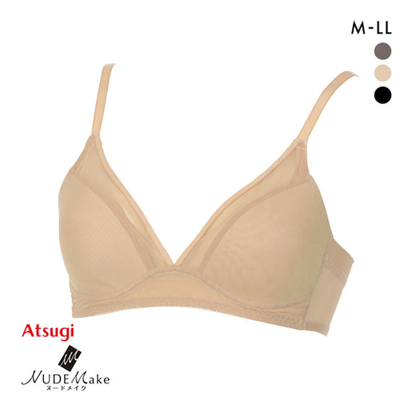 アツギ ATSUGI ヌードメイク NUDE Make シンプルシアー ブラジャー ノンワイヤー ワイヤレスブラ 単品