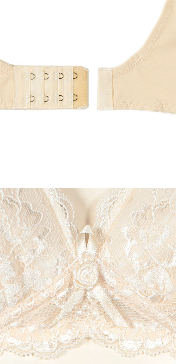 アツギ ATSUGI ラシェール ふんわりカップ ノンワイヤー ブラジャー 綿混 大きいサイズ 単品