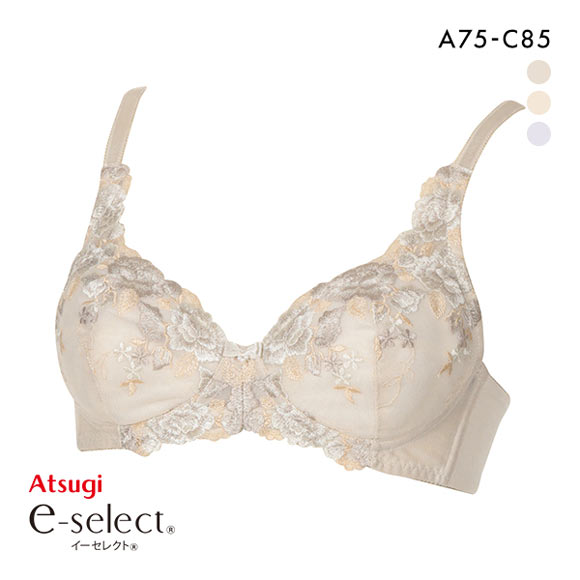 アツギ ATSUGI イーセレクト e-select ふんわり立体カップ ノンワイヤー ブラジャー 単品