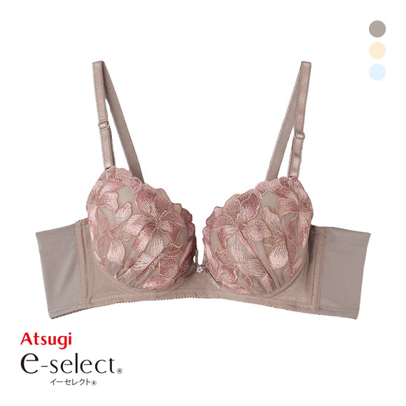 アツギ イーセレクト ソフトワイヤー ブラジャー 脇スッキリ なめらかフィット ATSUGI