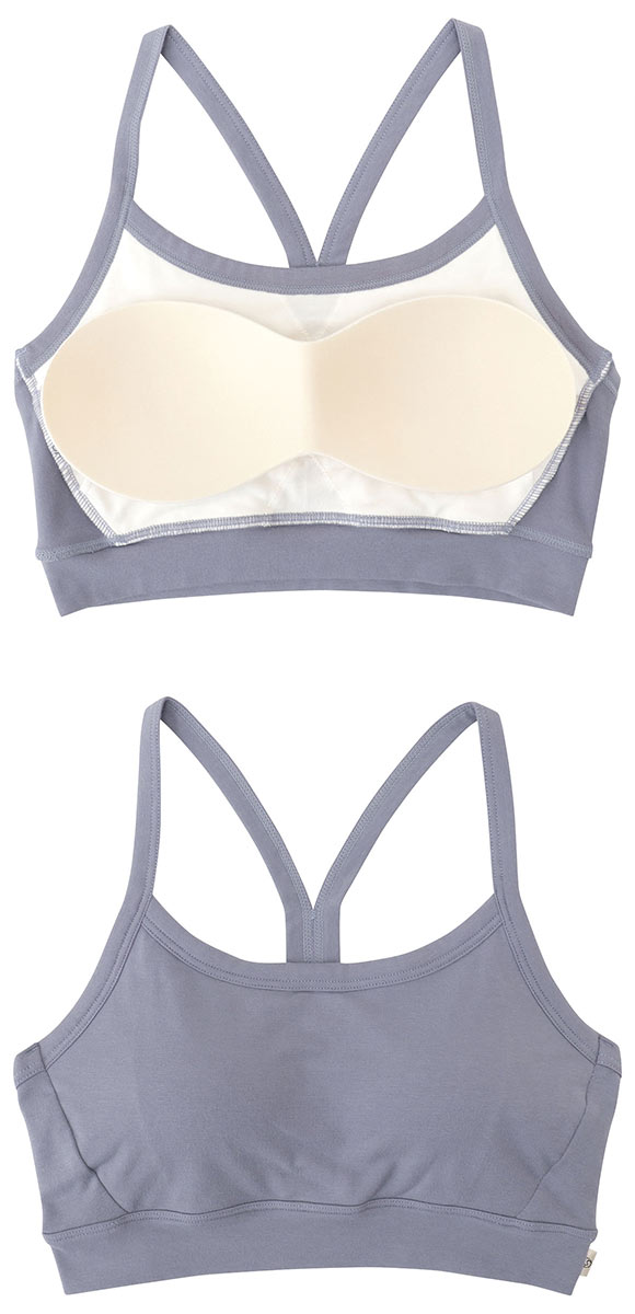 アツギ ATSUGI クリアビューティ アクティブ オーガニックコットン ハーフトップ スポーツブラ Yバック 制菌 抗菌防臭 ウェルネス