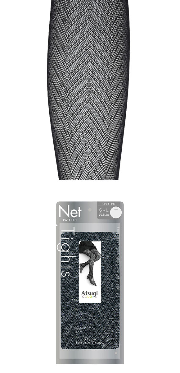 アツギカラーズ ヘリンボーン柄タイツ Atsugi COLORS