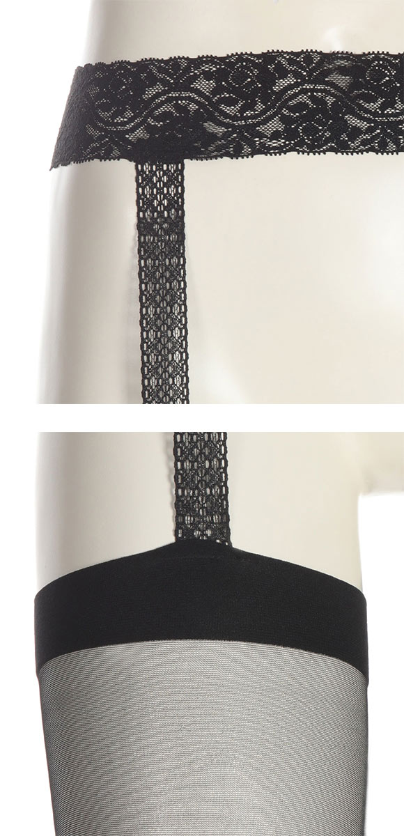 アツギ ATSUGI THE LEG BAR パンティ部レス レースガーター付きストッキング 日本製 レディース M-L