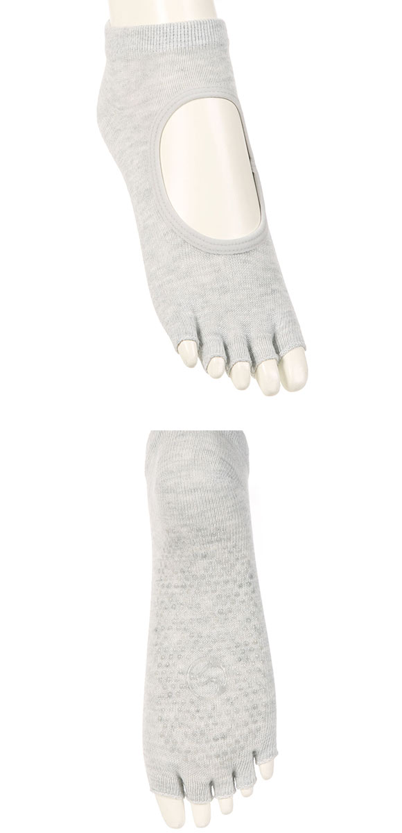 アツギ ATSUGI クリアビューティ アクティブ スニーカー丈 5本指 スポーツソックス すべり止め付き オープントウ 甲あき ヨガ