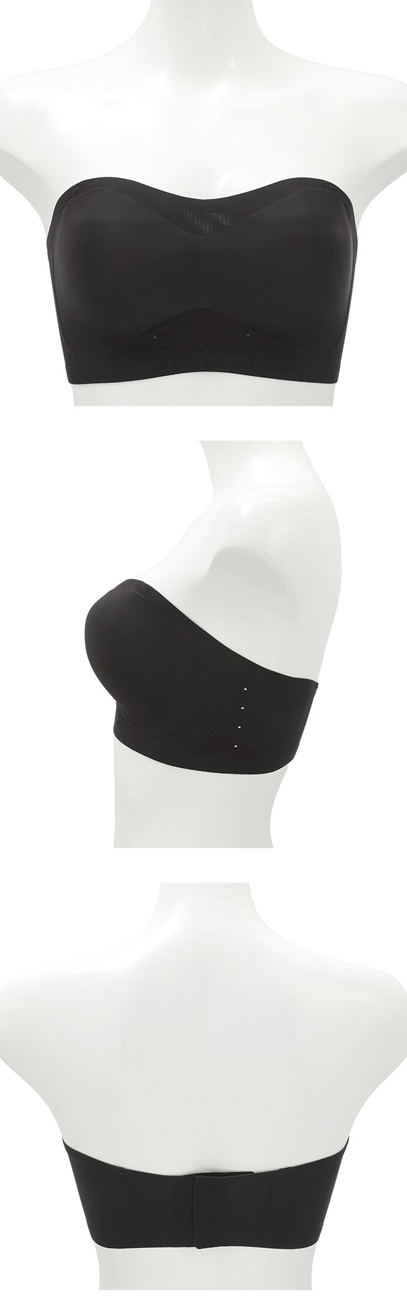 2WAY ノンワイヤー ずれない ストラップレスブラ ベアトップ 肩紐なし ストラップレス ハーフカップ ブラジャー 肩見せ レディース 大きいサイズ 谷間カバー