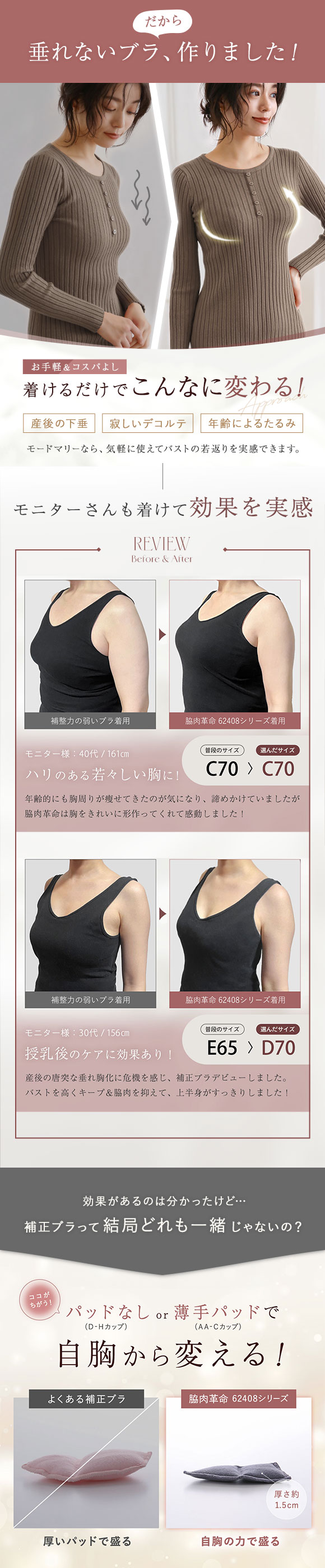 モードマリー Mode Marie 脇肉革命 62408コレクション 3/4カップブラジャー AAA