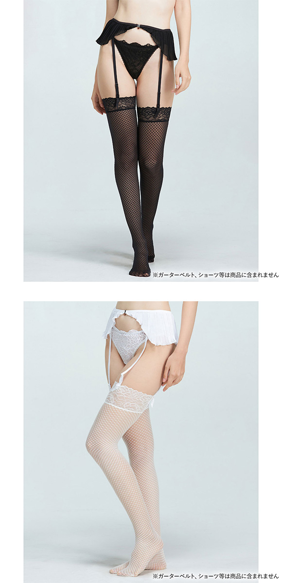 アンブラ Melodie チェック柄 ガーターストッキング 黒 白 セクシー ANNEBRA