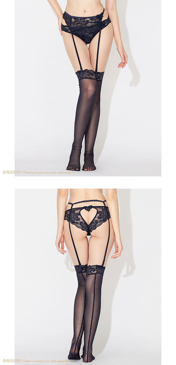 アンブラ In Your Heart ストライプ ガーターストッキング 網タイツ ANNEBRA