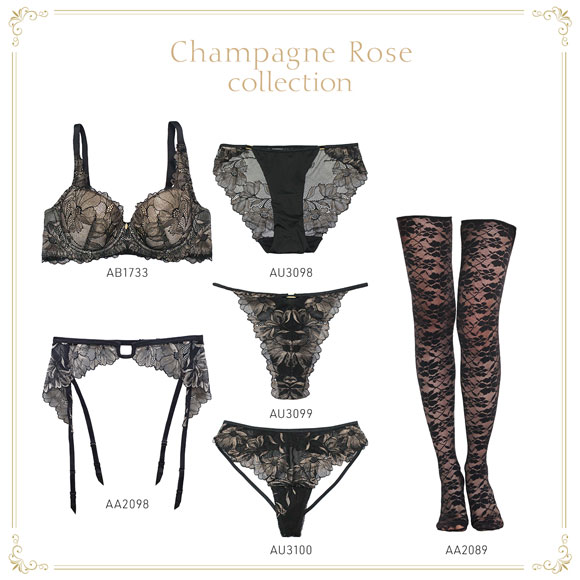 アンブラ Champagne Rose レースガーターストッキング 下着 ANNEBRA