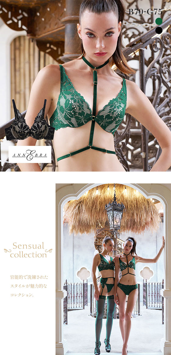 アンブラ ANNEBRA Sensual ハーネス付き モールドカップ ブラジャー デコルテレース付き 単品 セクシー ランジェリー インポート