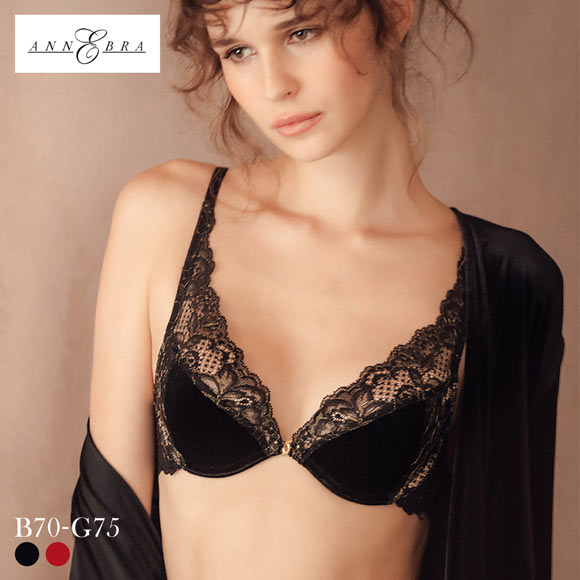 アンブラ Velvet Sin ベロア×レース モールドカップ ブラジャー 大きいサイズ セクシー ベルベット ANNEBRA