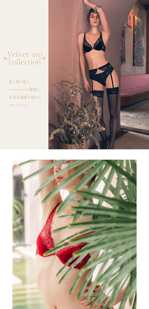 アンブラ Velvet Sin ベロア×レース モールドカップ ブラジャー 大きいサイズ セクシー ベルベット ANNEBRA