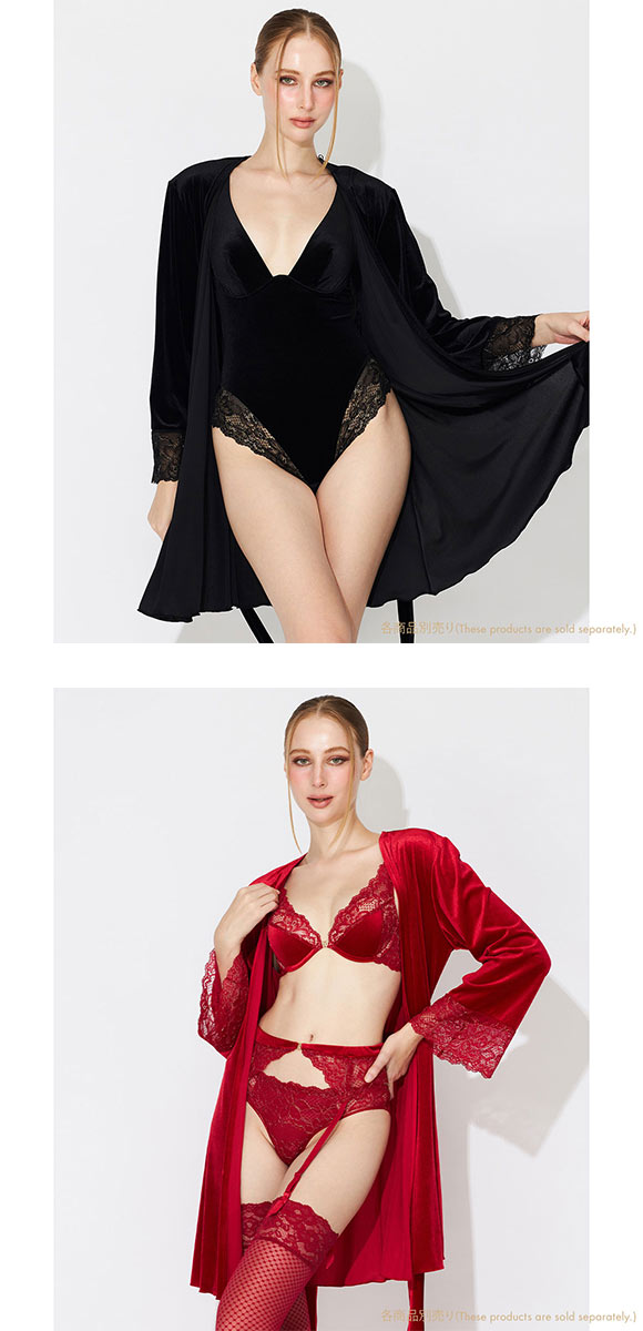 アンブラ Velvet Sin ベロア×レース ガウン レディース セクシー ルームウェア ANNEBRA