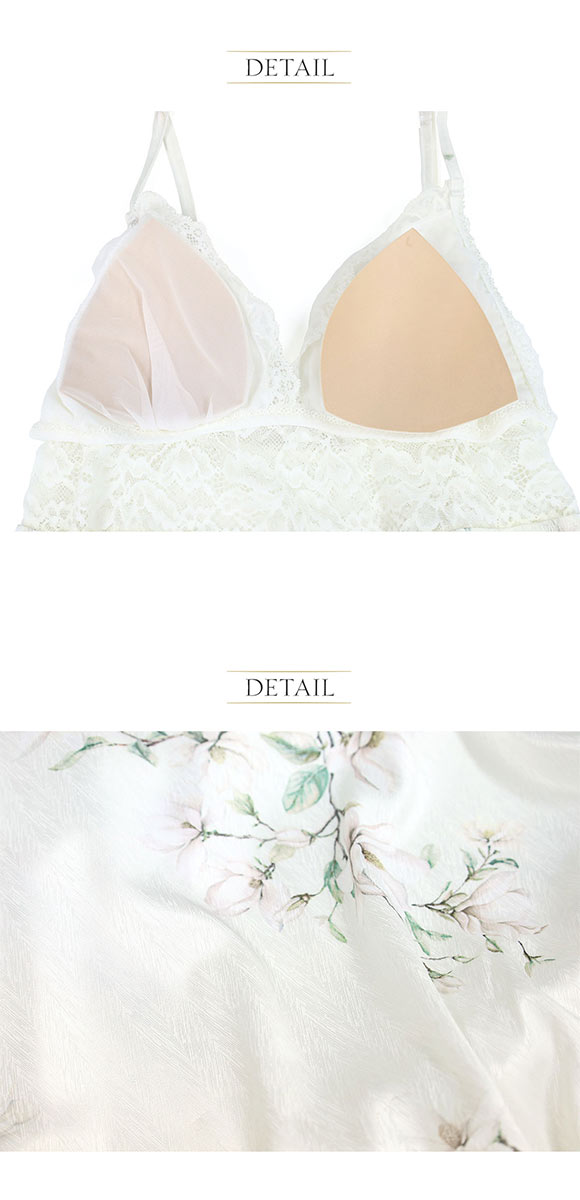アンブラ Light Petal フラワープリント プリーツ ベビードール&ショーツ セット セットアップ キャミソール ランジェリー ANNEBRA