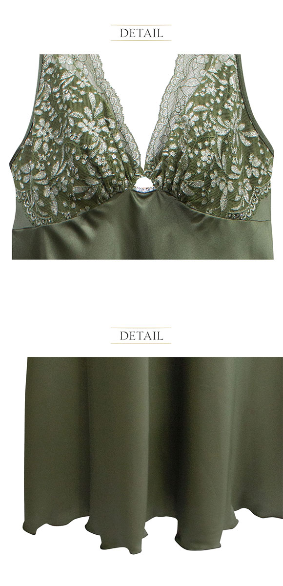 アンブラ Silver Touch レースコンビ ロングドレス セクシー ルームウェア ネグリジェ ワンピース ANNEBRA