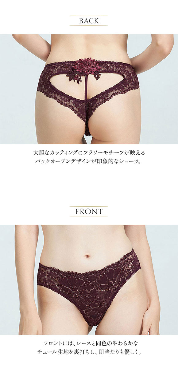 アンブラ Harmony in Bloom バックオープンデザインショーツ 大きいサイズ ANNEBRA