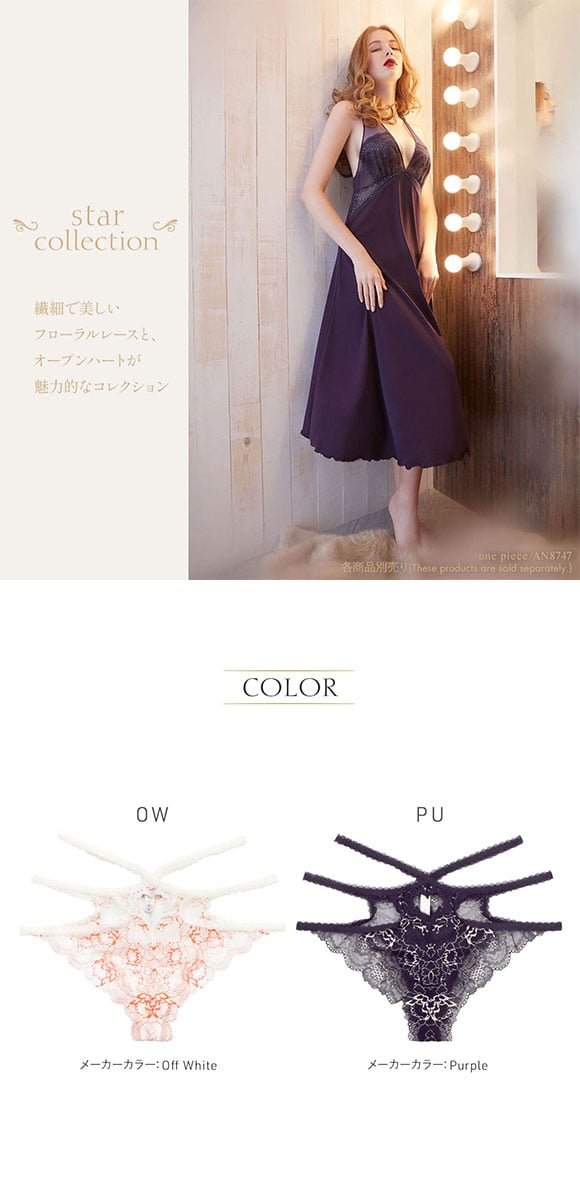 アンブラ ANNEBRA Star デザイン ハイウエスト ショーツ 総レース 単品