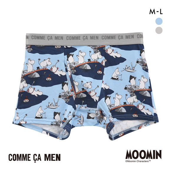 コムサメン MoominValley'sea柄 ボクサーパンツ メンズ COMME CA MEN 前あき アンダーウェア