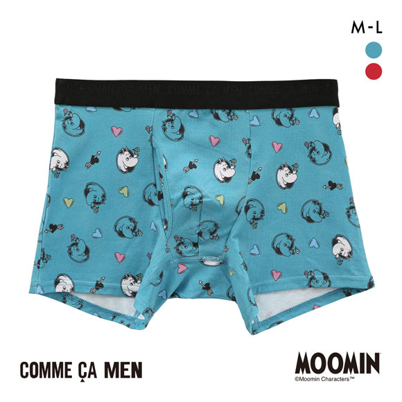 コムサメン Moominハート柄 ボクサーパンツ メンズ COMME CA MEN 前あき アンダーウェア