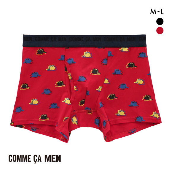 コムサメン ハリネズミ柄 ボクサーパンツ メンズ COMME CA MEN 前あき アンダーウェア