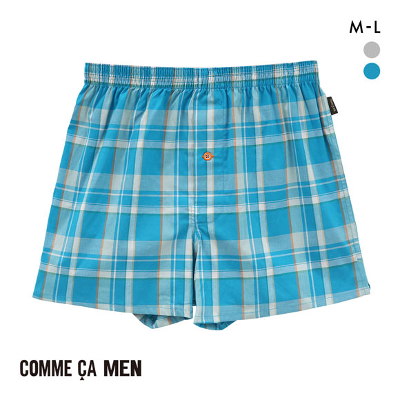 コムサメン チェック ストレッチトランクス メンズ COMME CA MEN 前あき アンダーウェア