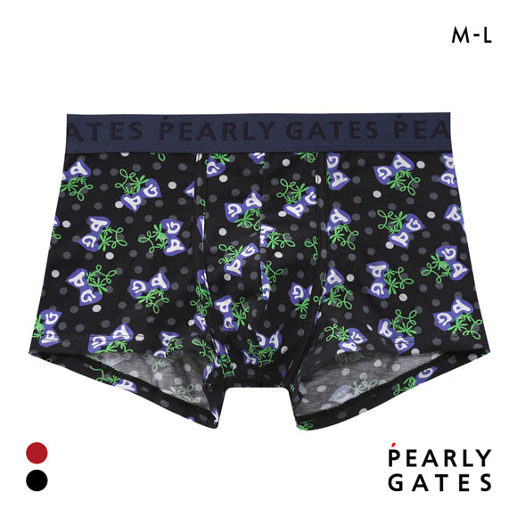 パーリーゲイツ PGロゴチェリー ボクサーパンツ メンズ 前とじ アンダーウェア PEARLY GATES
