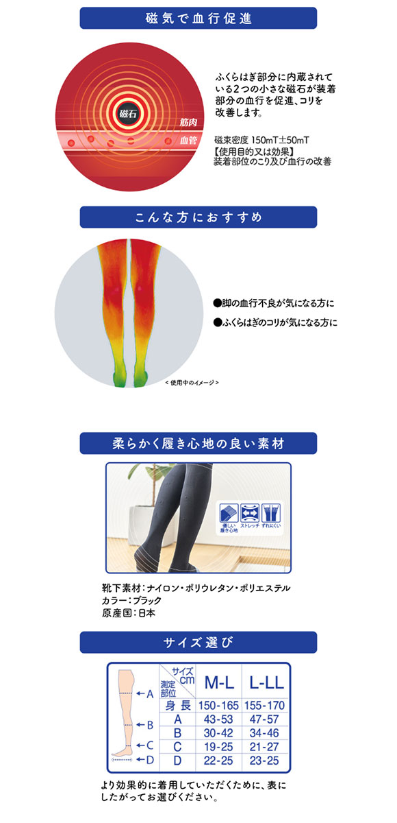 メディキュット MediQttO 寝ながらメディキュット マグネフローソックス ロング 磁気治療器 ソックス