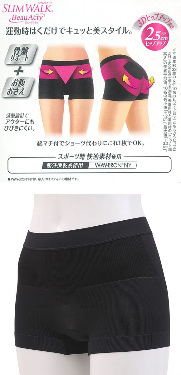 スリムウォーク SLIMWALK BeauActy ビューアクティ スポーツ用 ボーイレングス ショーツ ヒップアップ 美尻