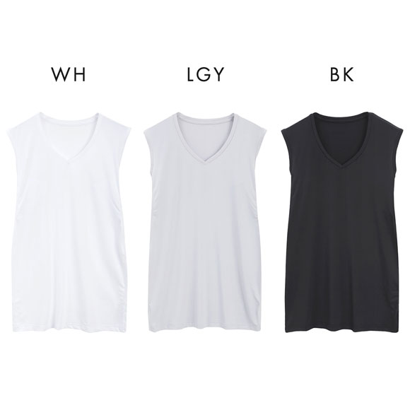 男の着るだけエチケットシリーズ 脇汗ジミ対策 4層脇汗パッド付 Vネック サーフシャツ インナー メンズ スリーブレス M L LL