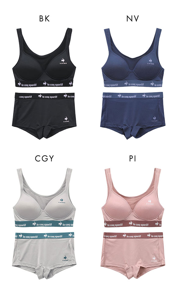 ルコックスポルティフ ハーフトップ＆ショーツセット レディース 上下セット ブラセット ノンワイヤー le coq sportif