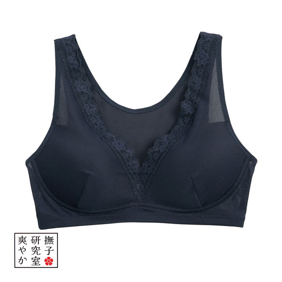 アンフィニ 撫子研究室 爽やか ノンワイヤー レース ブラジャー ハーフトップ ワイヤレスブラ UN-FINI