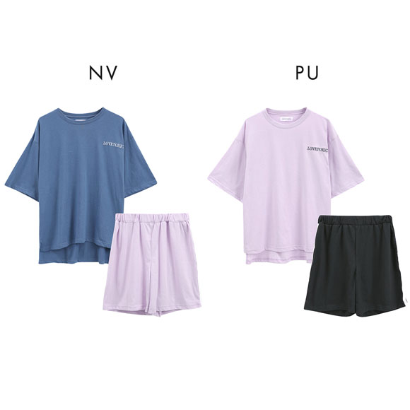 ラブトキシック ロゴ刺繍 ルームウェア パジャマ 上下セット ジュニア キッズ 女の子 半袖  ショートパンツ 150 160 Lovetoxic