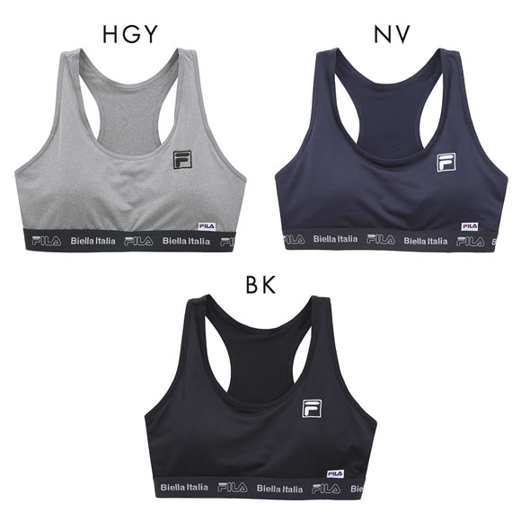 フィラ レディース ロゴ刺繍 ハーフトップ ブラジャー スポーツブラ ノンワイヤー モールドカップ ワイヤレスブラ FILA