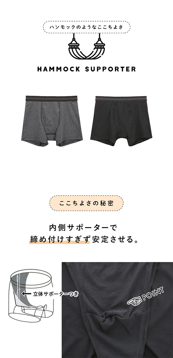 ジーハウス ハンモックサポーター ハンモック ボクサーブリーフ 天竺 前開き G-HOUSE