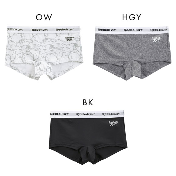 リーボック レディース ロゴテープ ボクサーショーツ ボーイレングス スポーツショーツ DRY UPF50+ ML Reebok LADYS