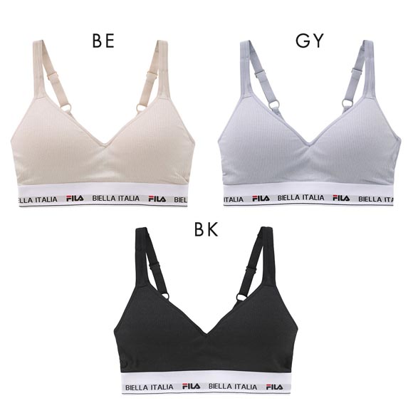 フィラ ブラジャー スポーツブラ リブ カップ付き ノンワイヤー ワイヤレスブラ スポーツ 吸汗速乾 M L レディース インナー 下着 FILA