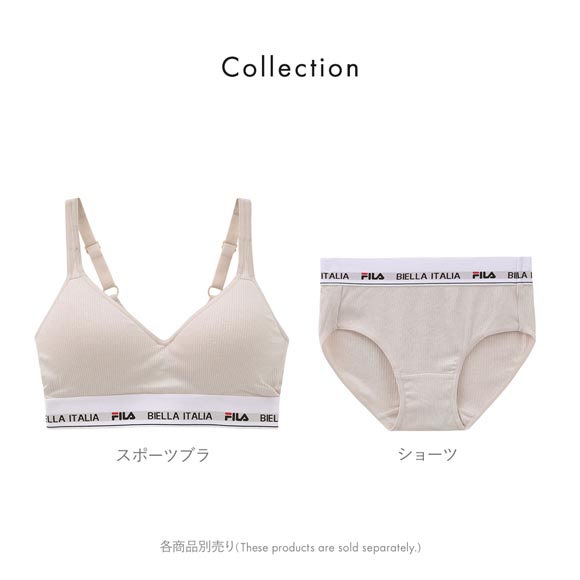 フィラ ブラジャー スポーツブラ リブ カップ付き ノンワイヤー ワイヤレスブラ スポーツ 吸汗速乾 M L レディース インナー 下着 FILA