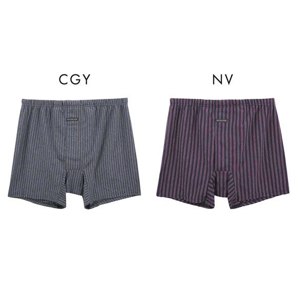 ジーハウス 男の安心 ニット トランクス ストライプ 尿漏れ 約40cc 吸水 メンズ 前開き M L LL 大きいサイズ G-HOUSE