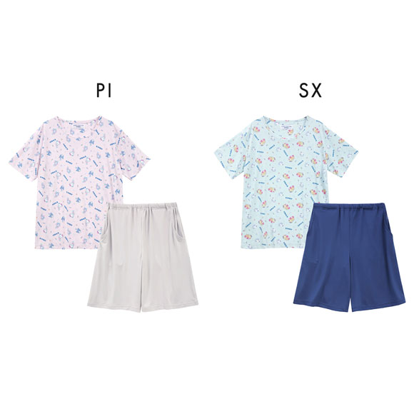 サンリオ×ヒヤロン レディース 接触冷感 パジャマ 上下セット ルームウェア 半袖 5分丈パンツ 着るヒヤロン