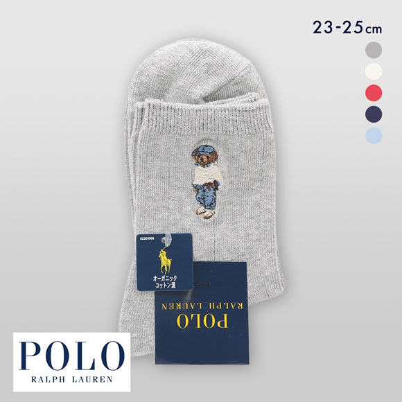 ポロ ラルフ ローレン スタジオバイザシー ポロベア ミドル丈 ソックス 靴下 レディース POLO RALPH LAUREN
