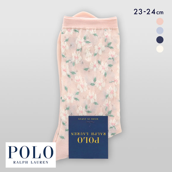ポロ ラルフ ローレン 桜モチーフ クルー丈 ソックス 靴下 レディース POLO RALPH LAUREN