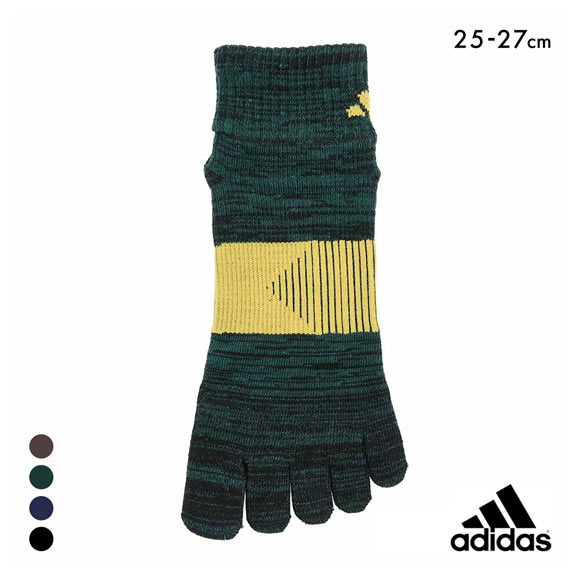 アディダス 足底滑り止め付き ショート丈 5本指ソックス メンズ 靴下 adidas 25-27cm