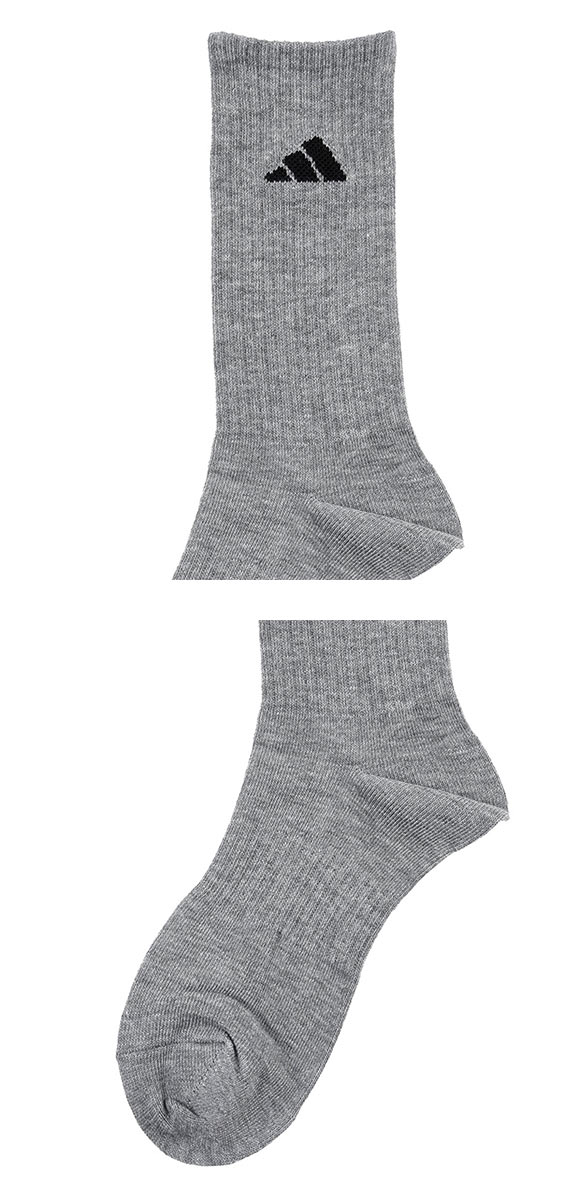アディダス ストロング クルー丈 ソックス 3足セット メンズ 靴下 adidas 耐久性10倍 24-26cm 26-28cm
