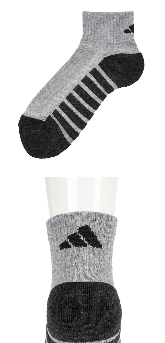 アディダス 足底パイル ショート丈 ソックス 3足セット メンズ 保温 靴下 adidas 24-26cm 26-28cm